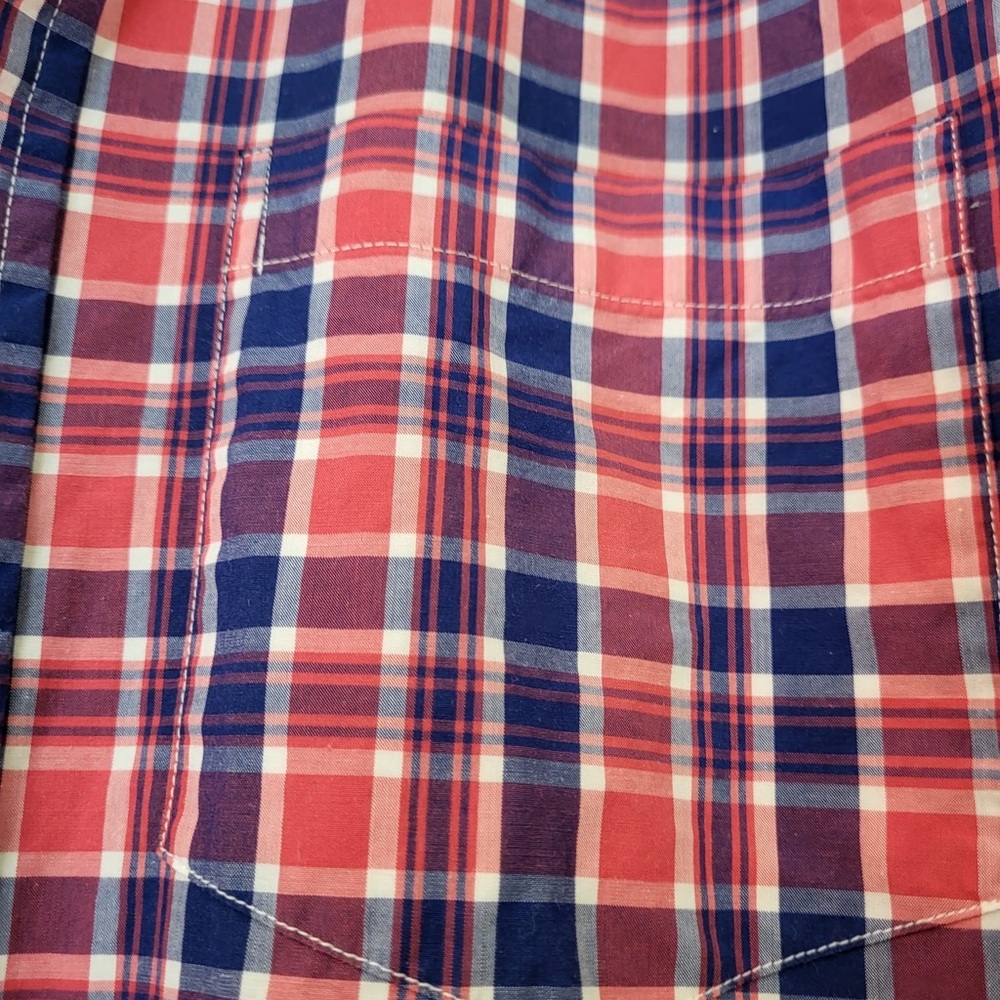 Brooks Brothers Red and Blue Checkered Shirt Medium short sleeve - Picture 4 of 5